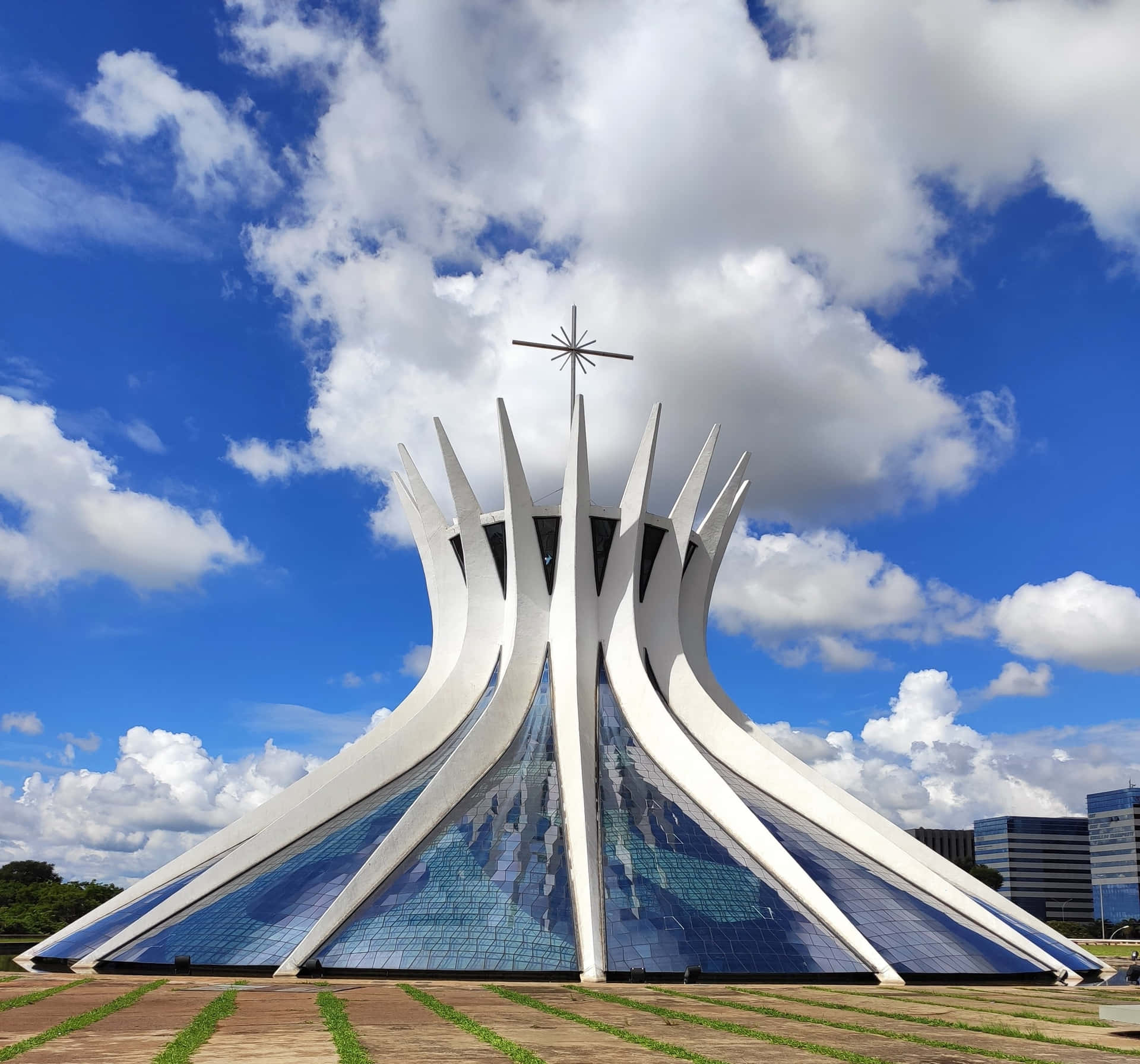 Cathedral Of Brasilia Clouds Wallpaper