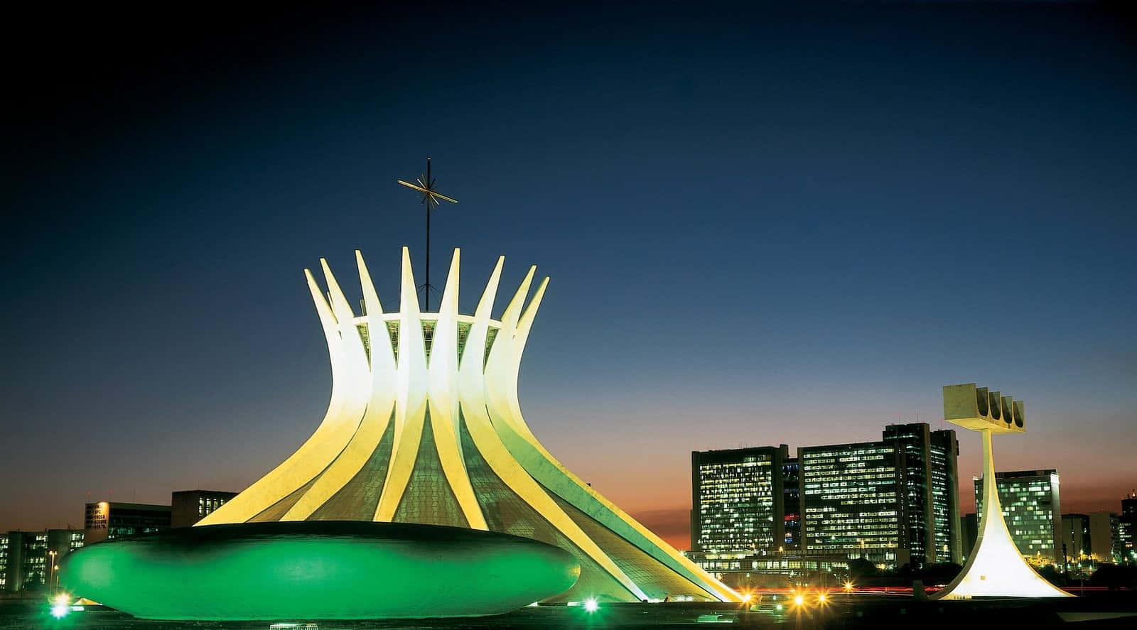 Cathedral Of Brasilia In Green Wallpaper