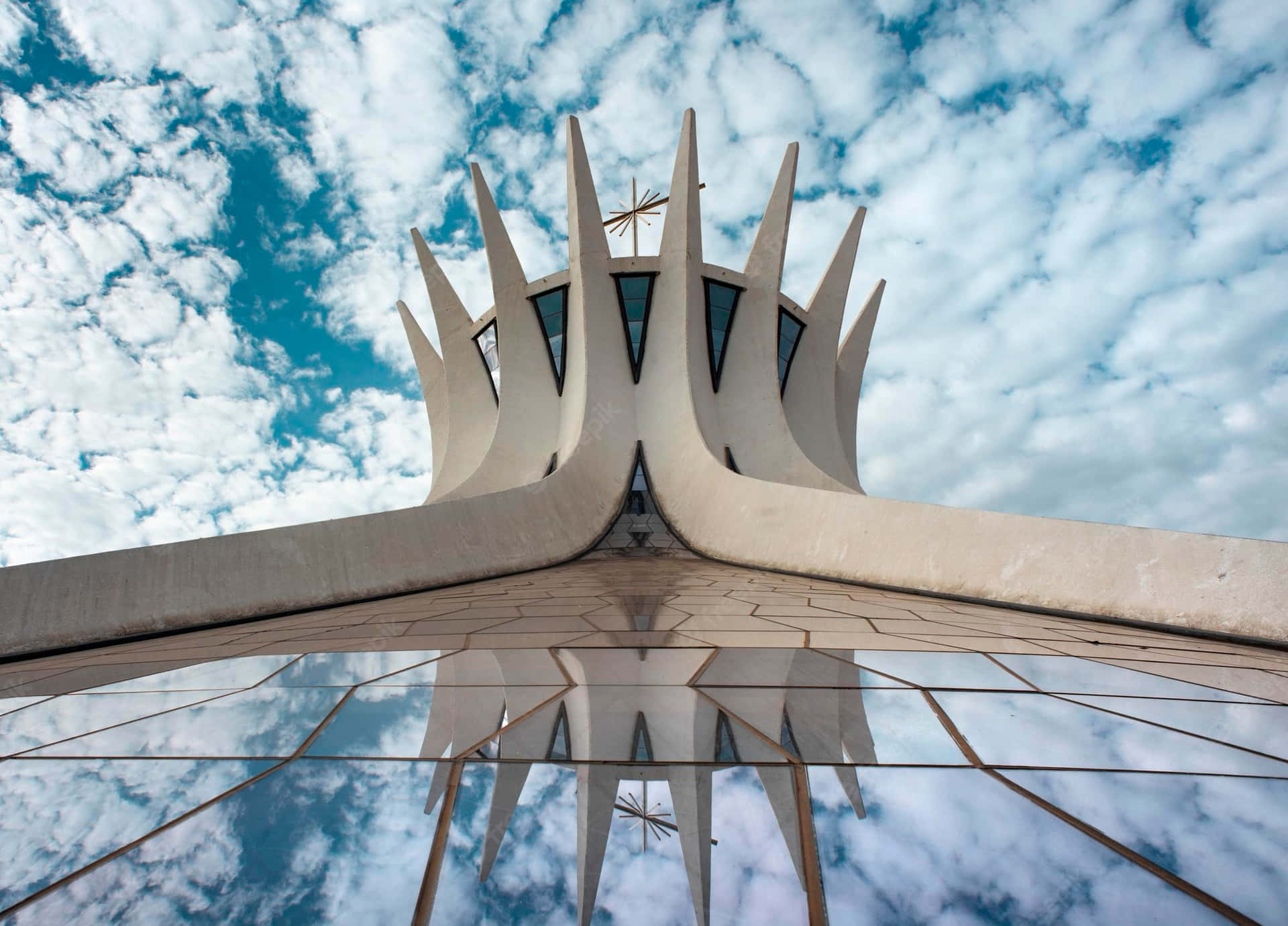 Cathedral Of Brasilia Reflection Wallpaper
