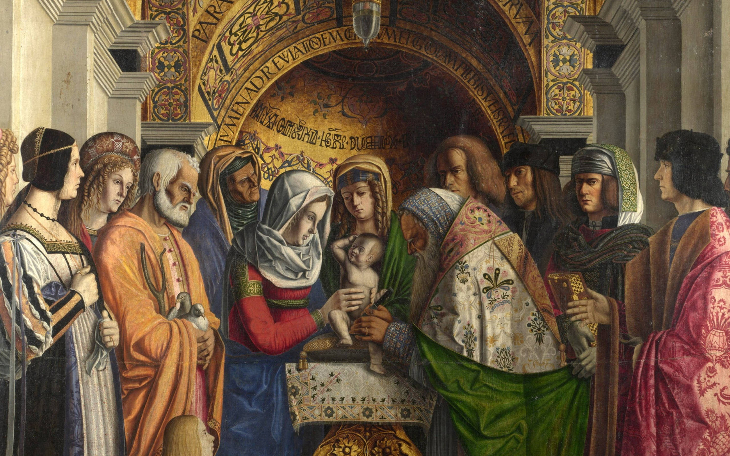 Catholic Baptism Fresco Painting Wallpaper