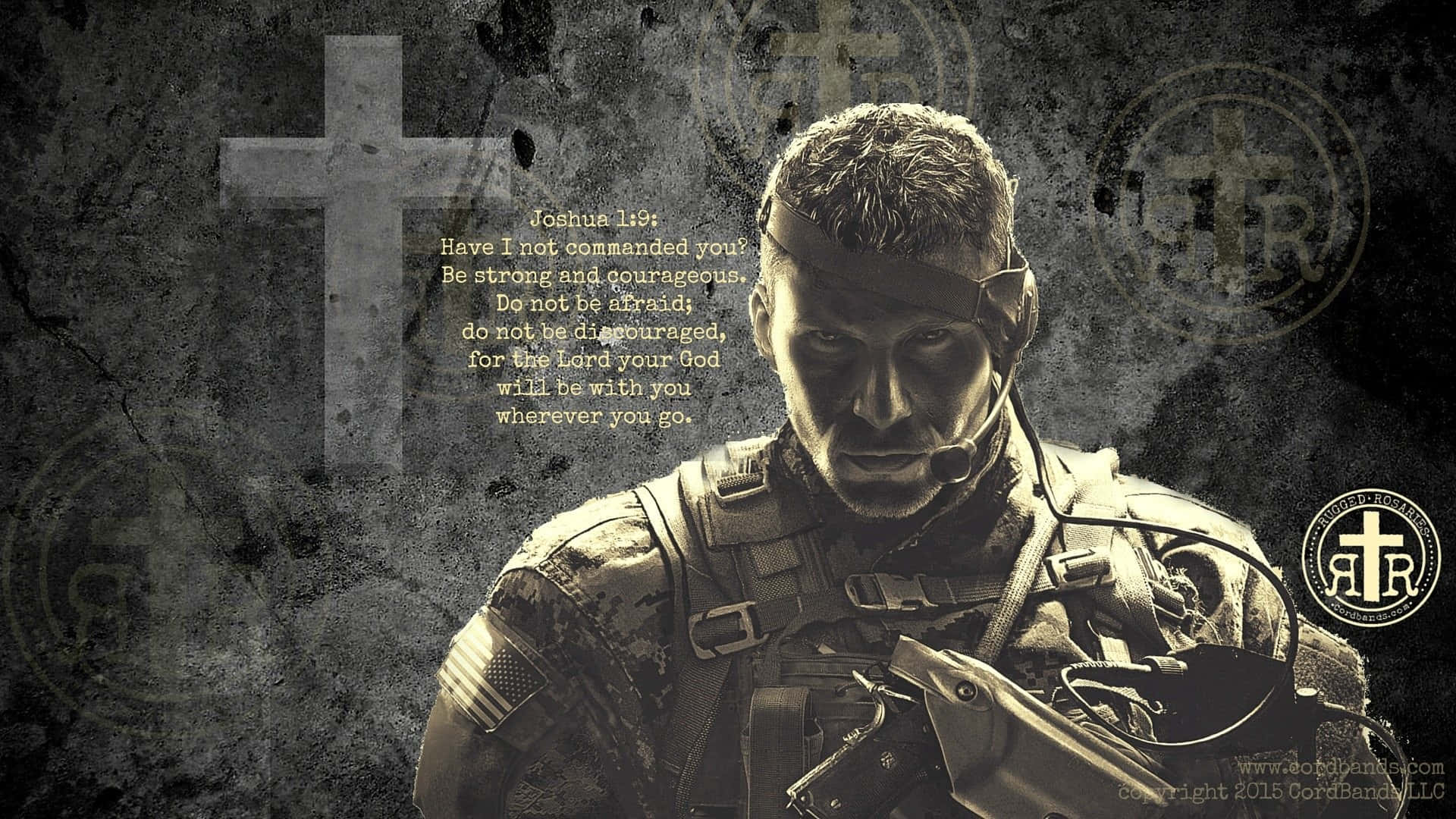 A Soldier With A Cross And A Gun Wallpaper