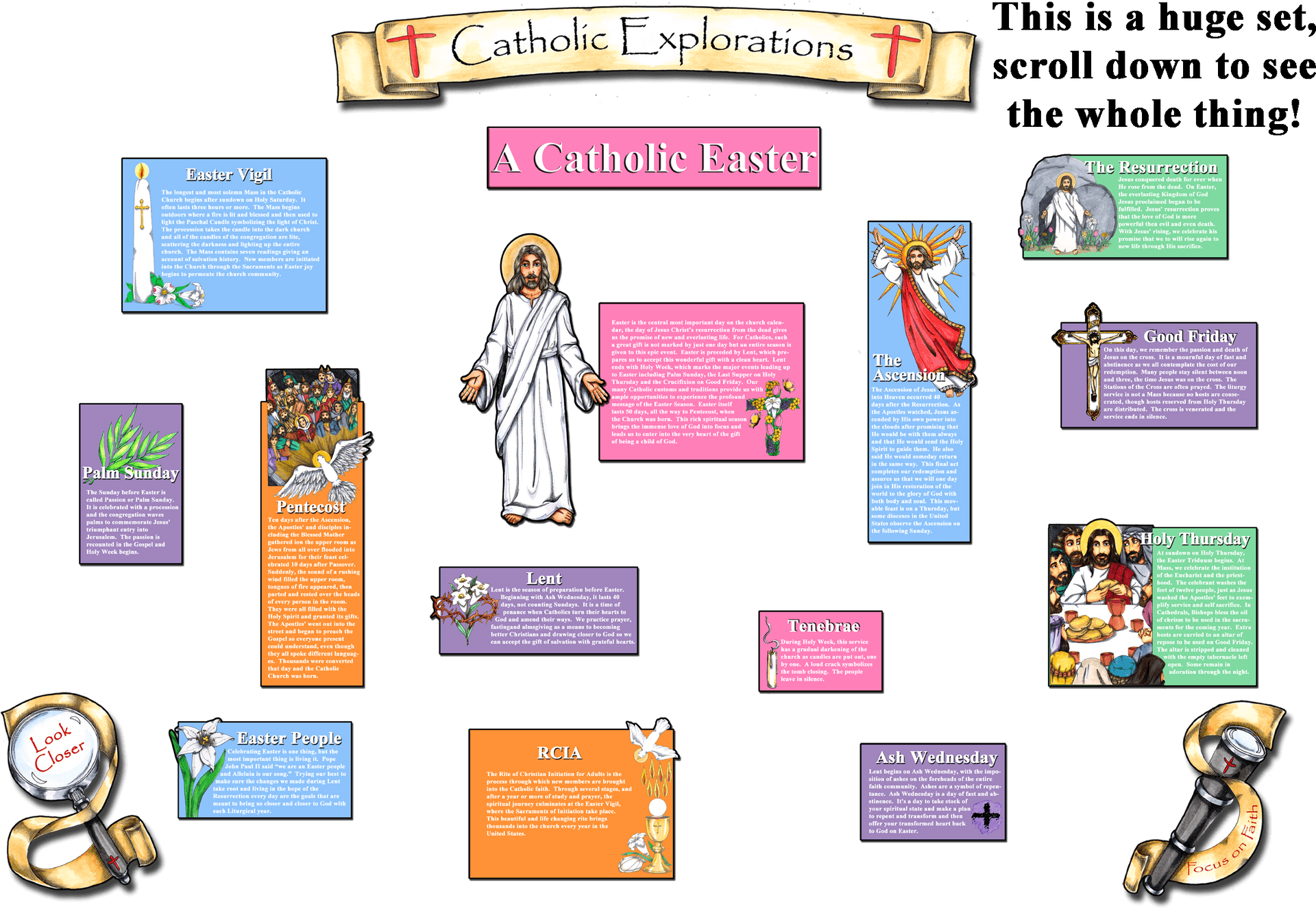 Catholic Easter Exploration Infographic PNG