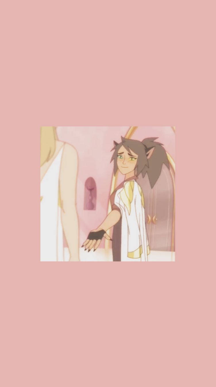 A Girl Is Holding A Pink Hand And A Man Is Holding A Pink Hand Wallpaper