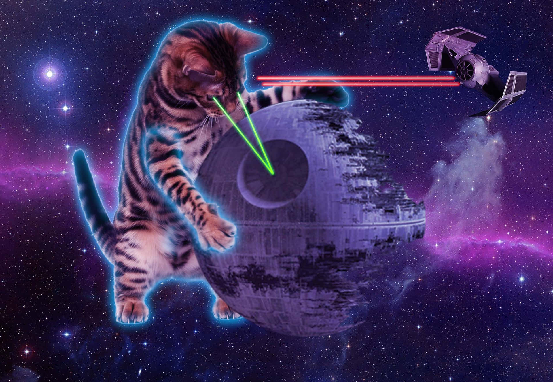 "Kitty takes a trip to the outer reaches of the Universe" Wallpaper