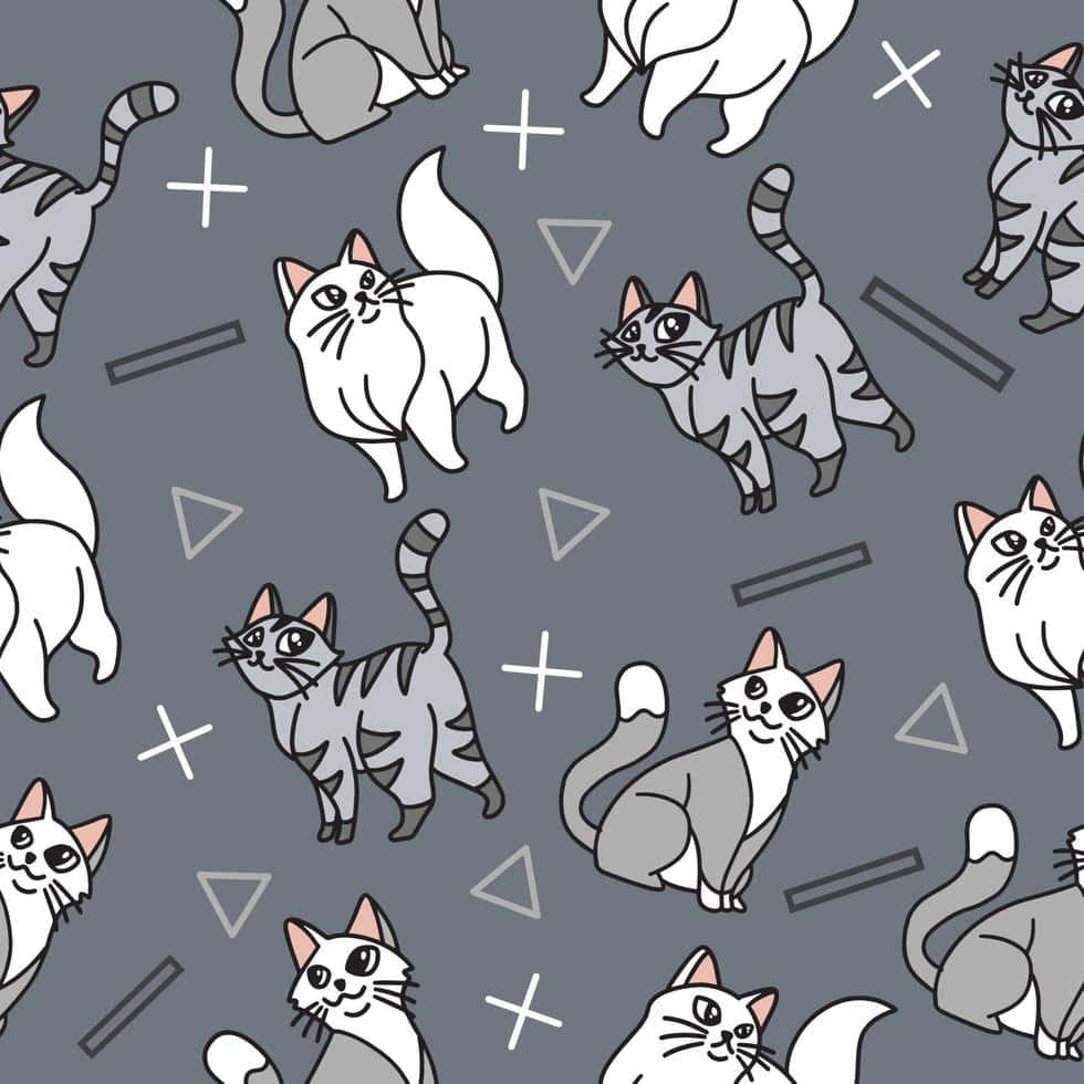 Catsand Geometric Shapes Pattern Wallpaper