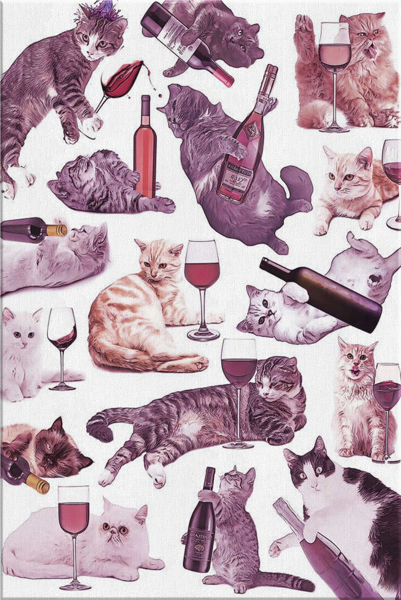 Catsand Wine Pattern PNG