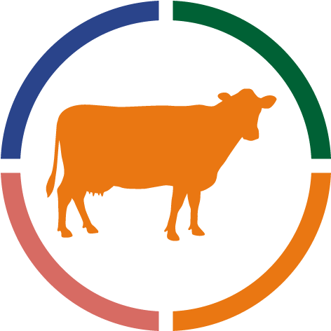 Cattle Silhouette Colorful Circle Background PNG