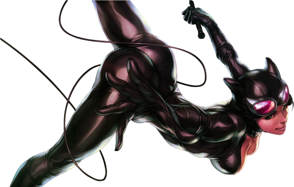 Catwoman Dynamic Pose Artwork PNG