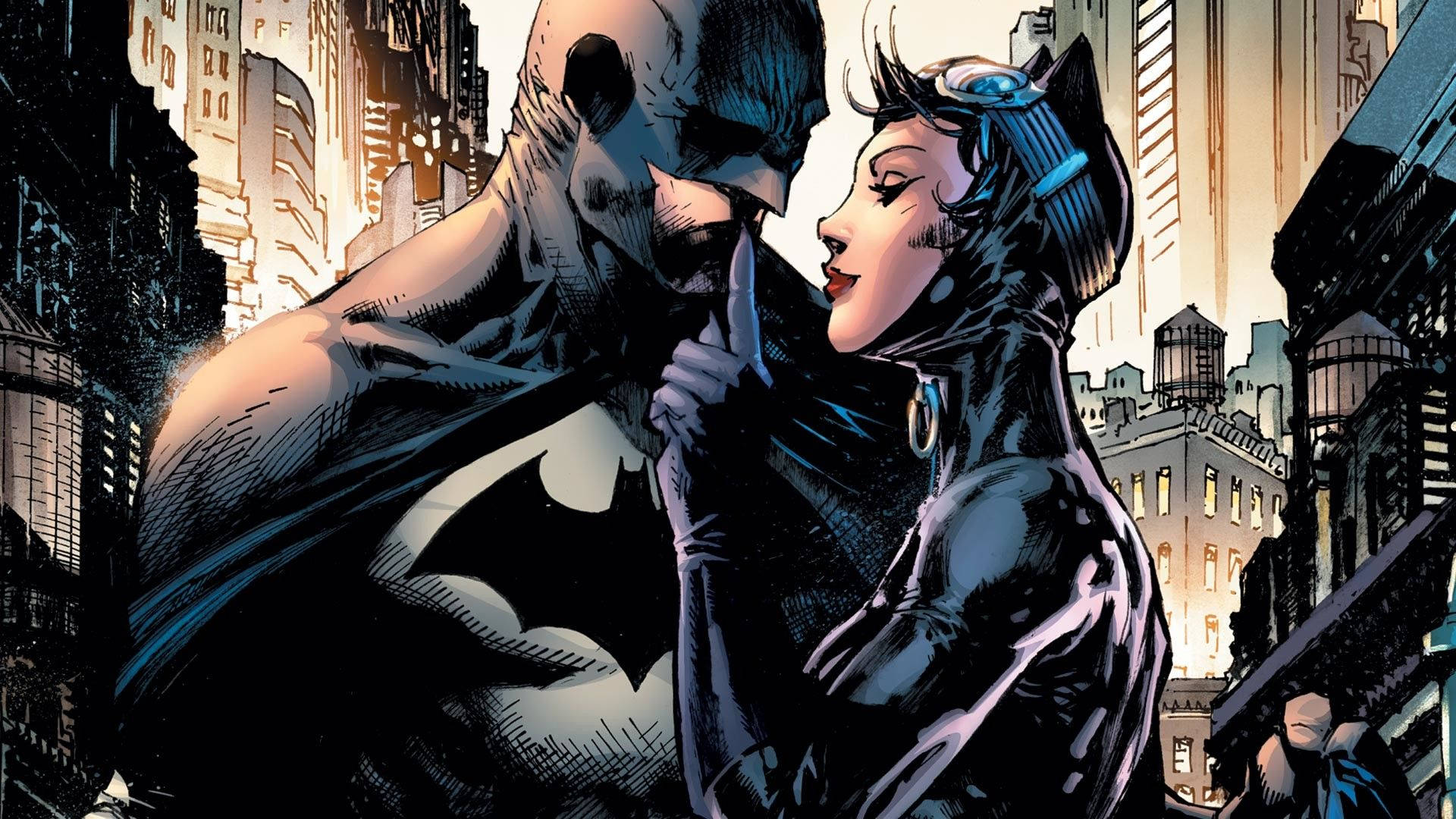 Catwoman Teasing Batman Wallpaper