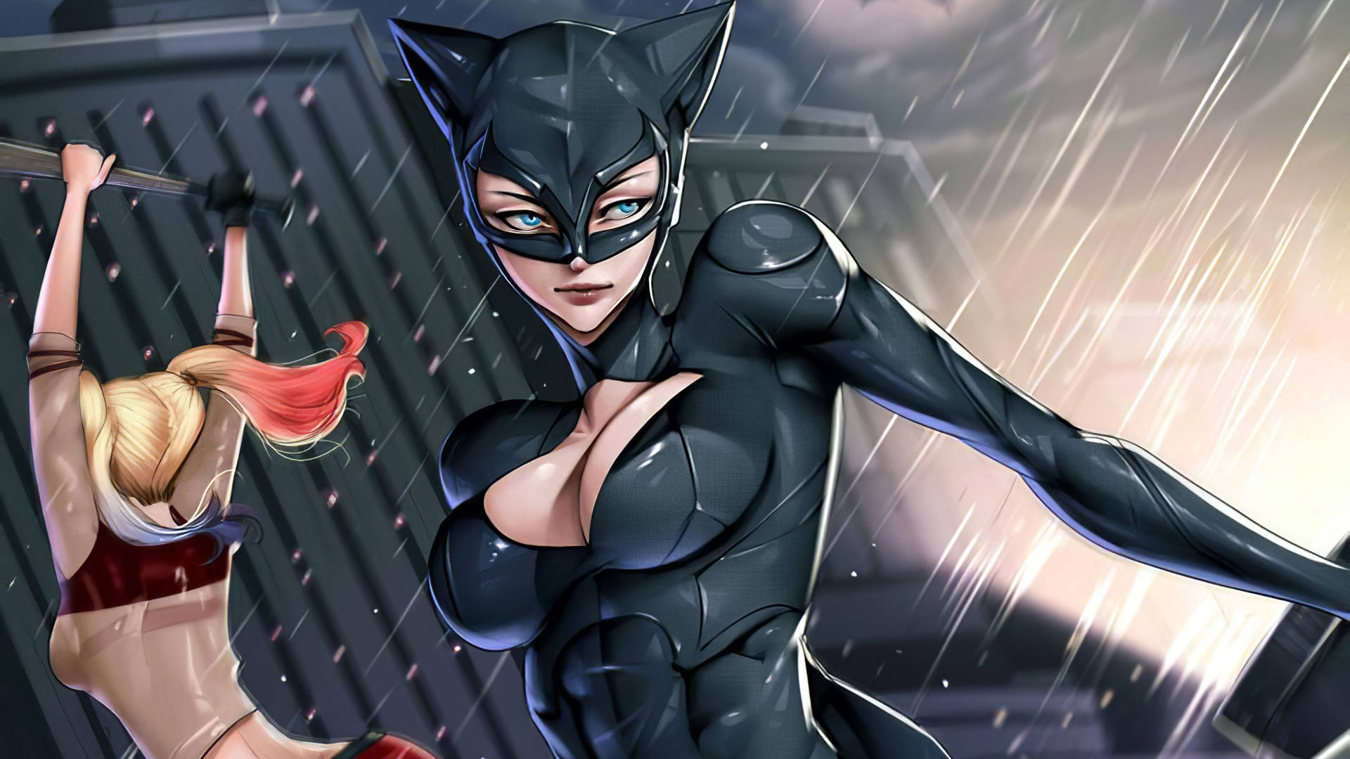 Catwoman With Harley Quinn Wallpaper