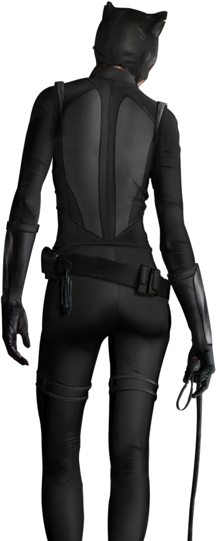 Catwoman_ Back_ View_in_ Costume PNG