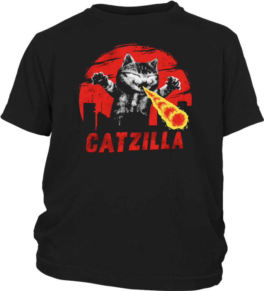 Catzilla Parody T Shirt Design PNG