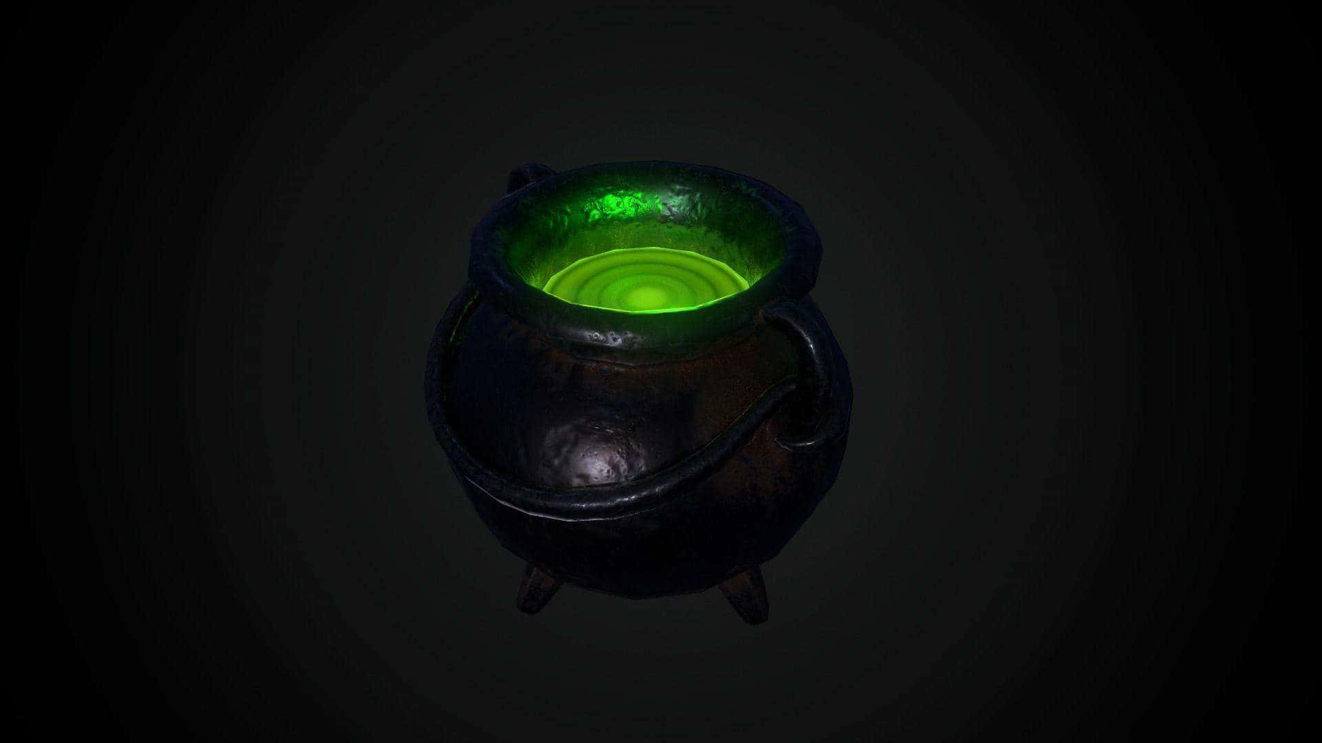 Mystical Cauldron in the Forest Wallpaper