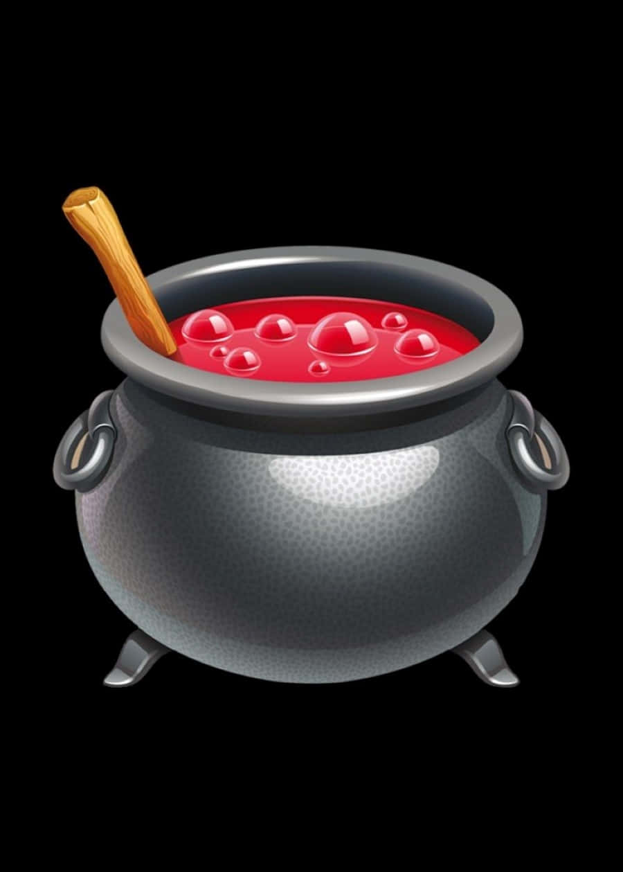 Magical Cauldron with Bubbling Potion Wallpaper