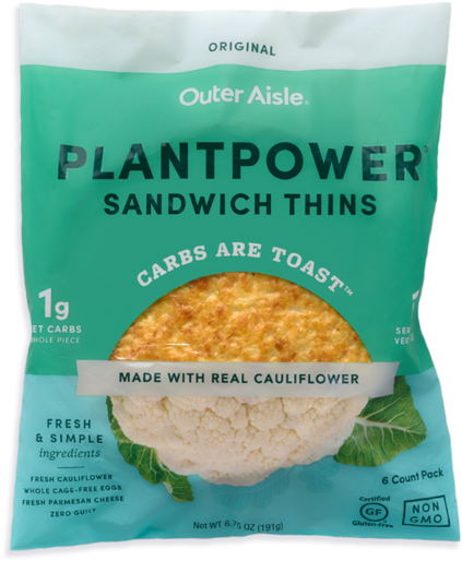 Cauliflower Sandwich Thins Packaging PNG