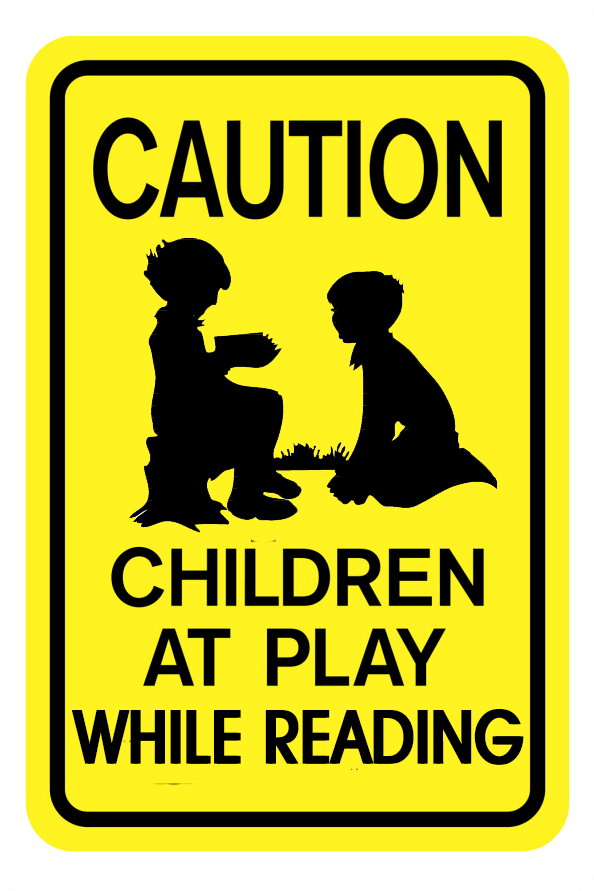 Caution Children At Play While Reading Sign PNG