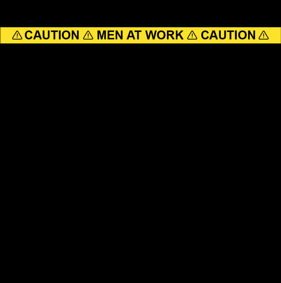 Caution Men At Work Signage PNG
