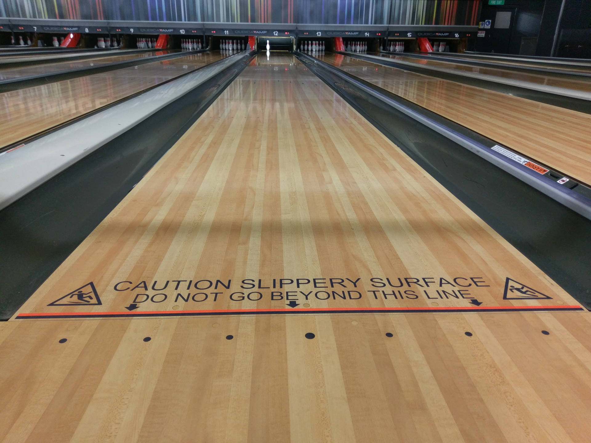 Caution Sign Bowling Lane Wallpaper
