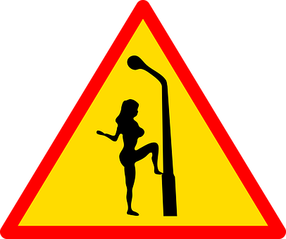 Caution Silhouette Pole Dance Sign PNG
