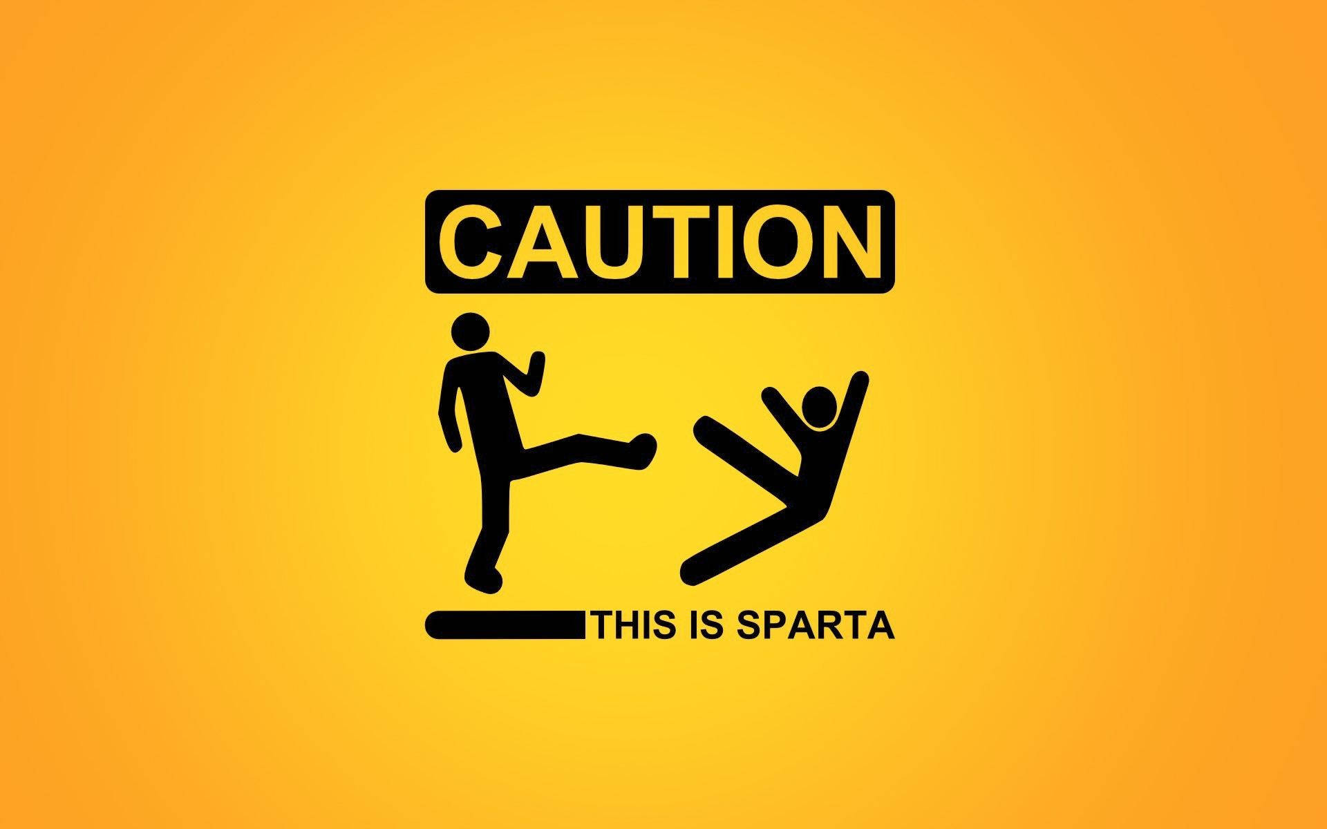 Caution Sparta Dank Meme Wallpaper