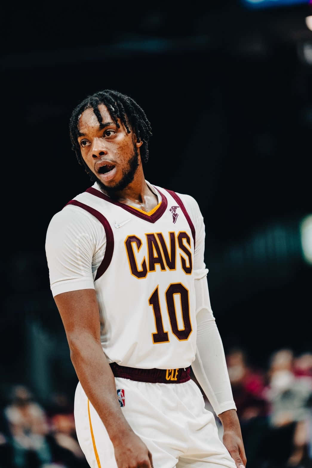 Cavaliers Player Darius Garland In Action Wallpaper