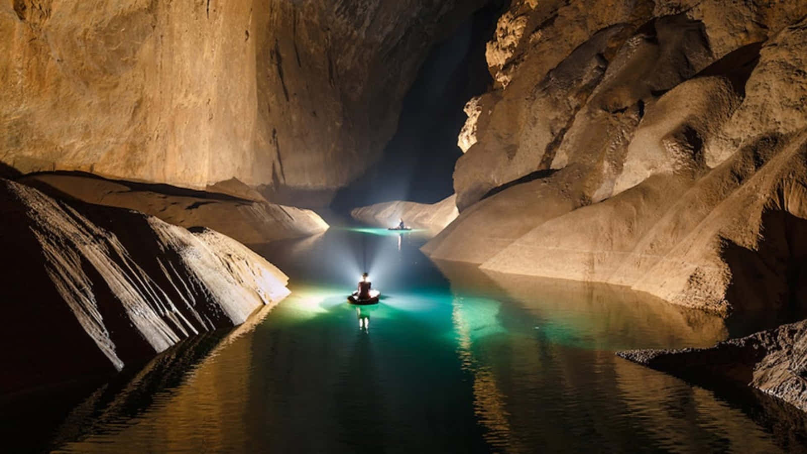 Mysterious Cave illuminated by sunlight