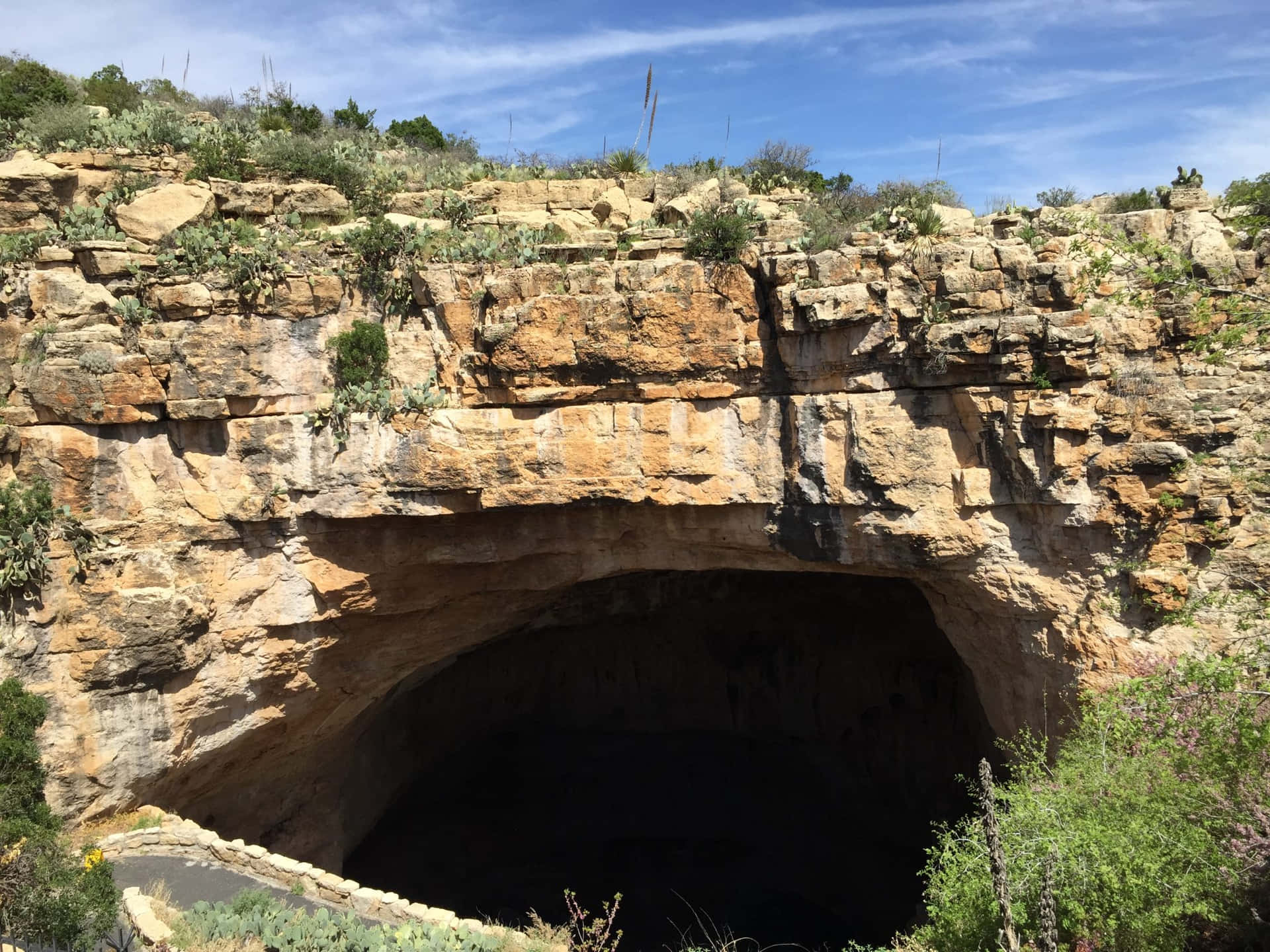Aperturadella Grotta Del Parco Nazionale Delle Carlsbad Caverns Sfondo
