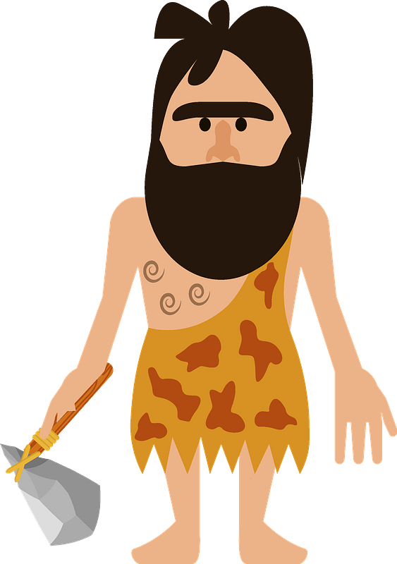 Caveman_with_ Club_and_ Stone_ Tool.png PNG