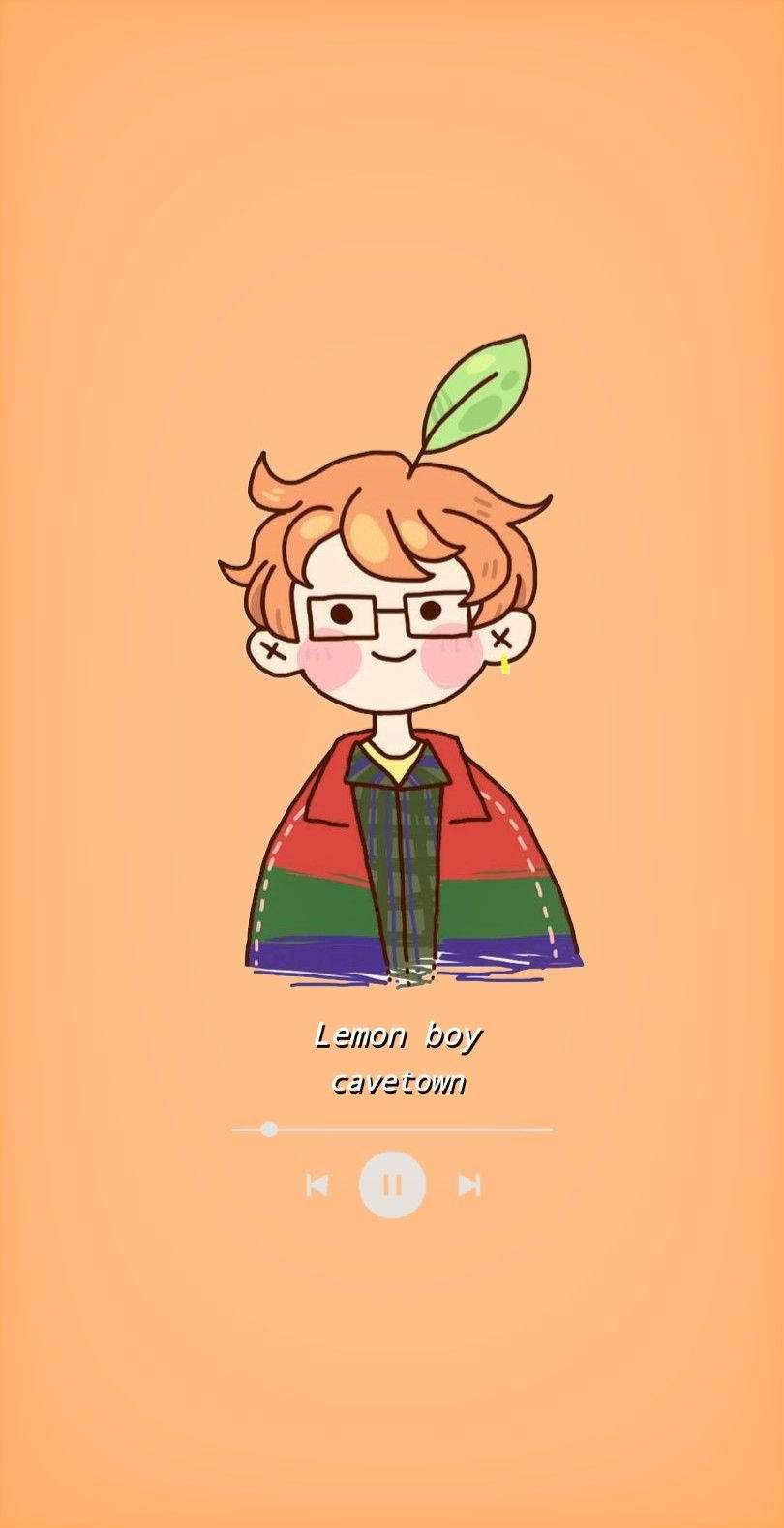 A Cartoon Character With Glasses And A Green Apple Wallpaper
