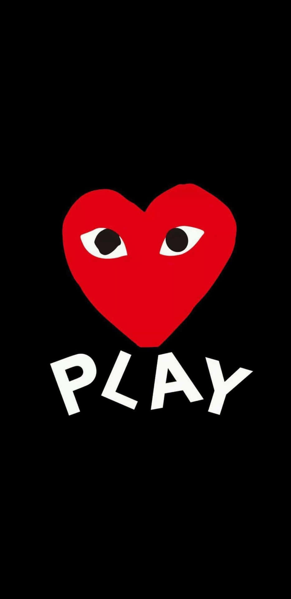Play Logo With A Red Heart On A Black Background