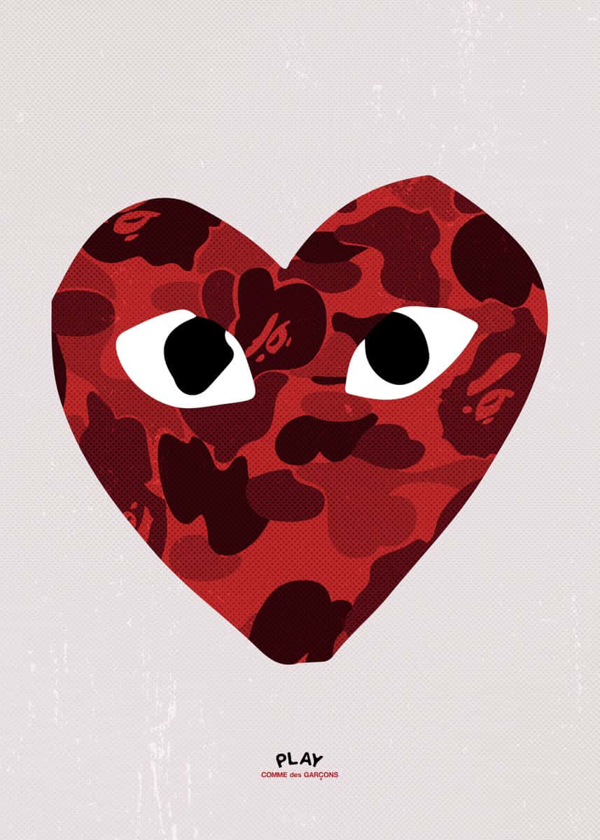 A Red Heart With Eyes On It