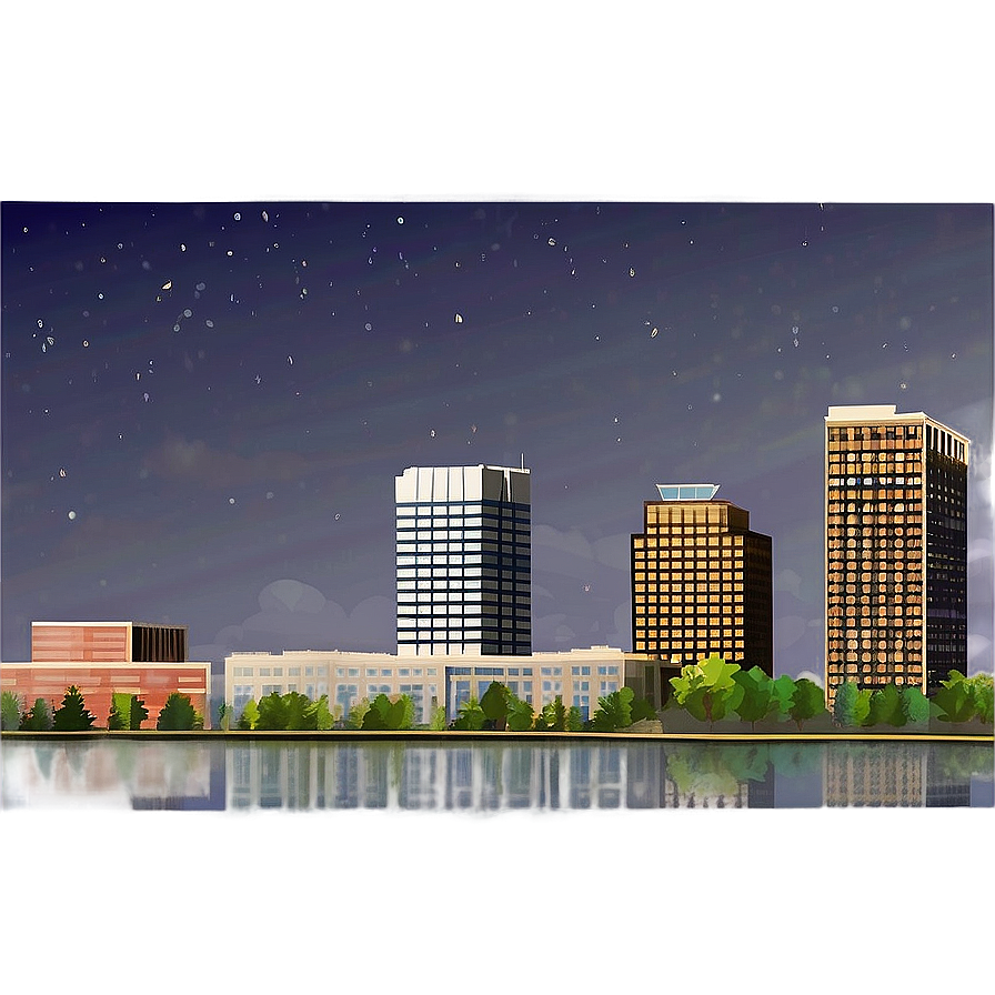 Cedar Rapids Cityscape Png 06122024 PNG