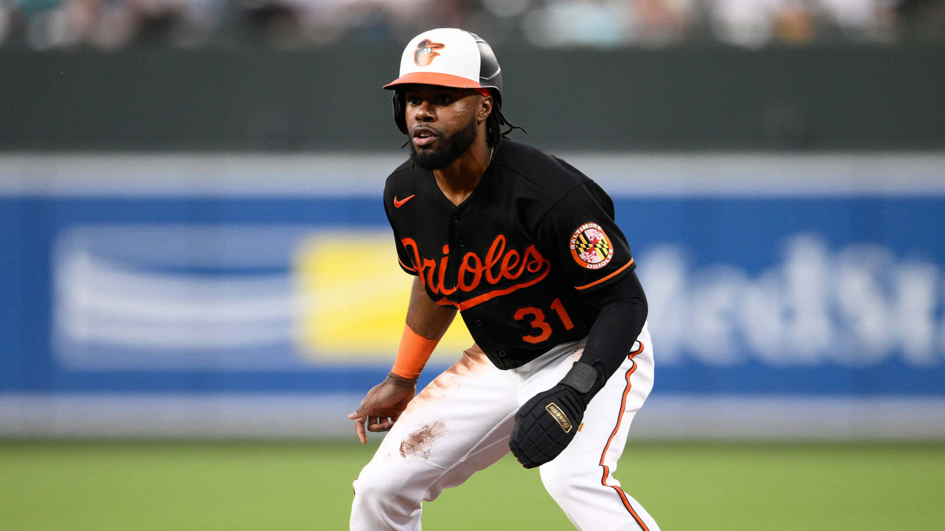 Cedric Mullins Baltimore Orioles Action Shot Wallpaper