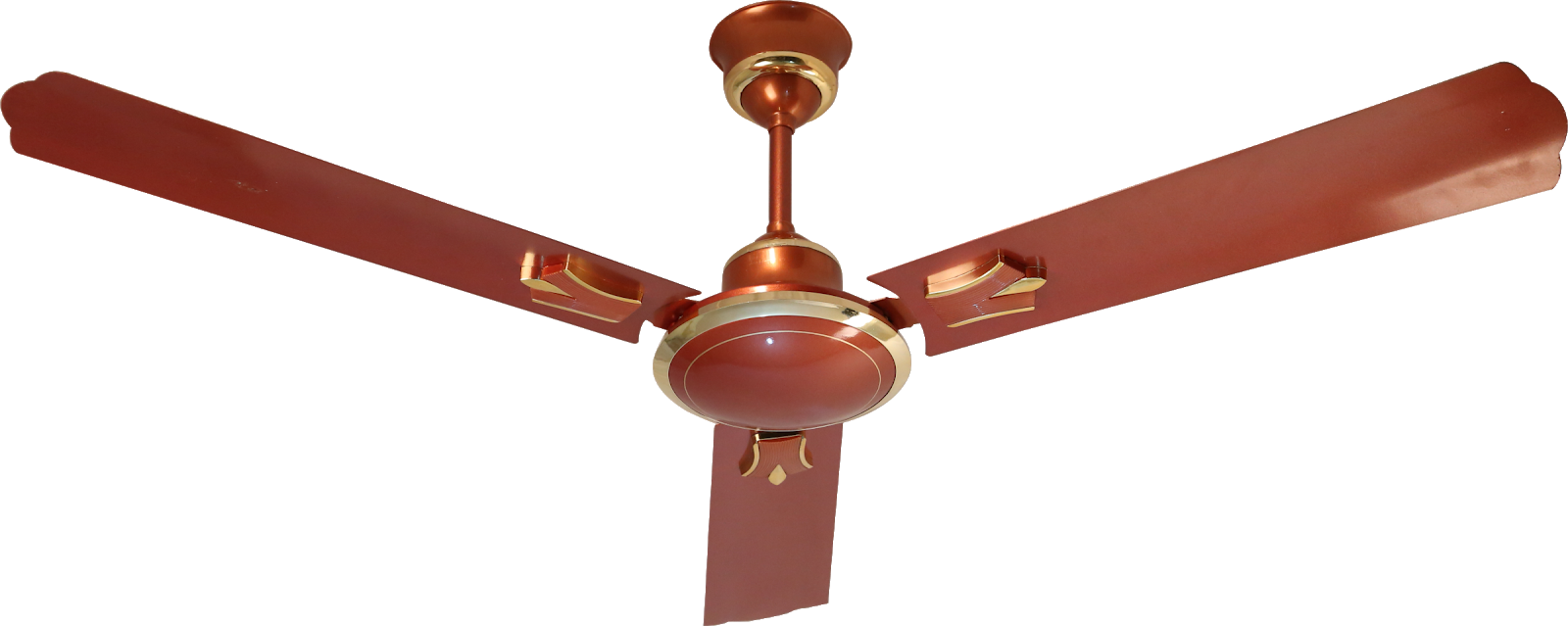 Ceiling Fan Redand Gold PNG