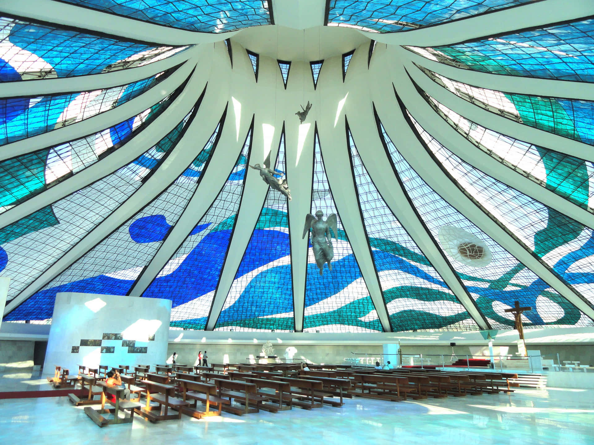 Ceiling Of Cathedral Of Brasilia Wallpaper