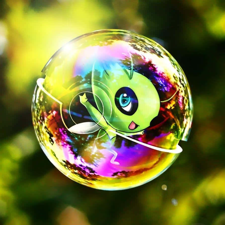 Celebi Inside Soap Bubble Wallpaper