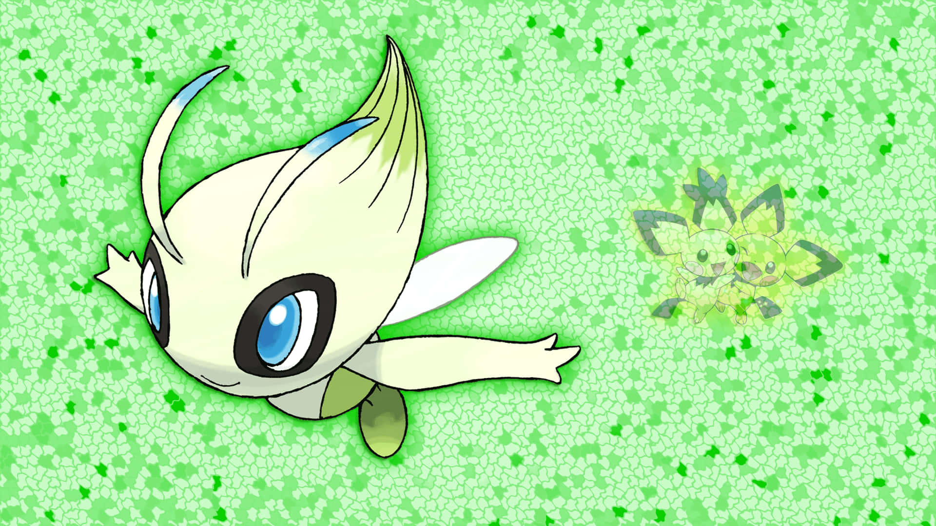 Celebi Pokemon Green Background Wallpaper