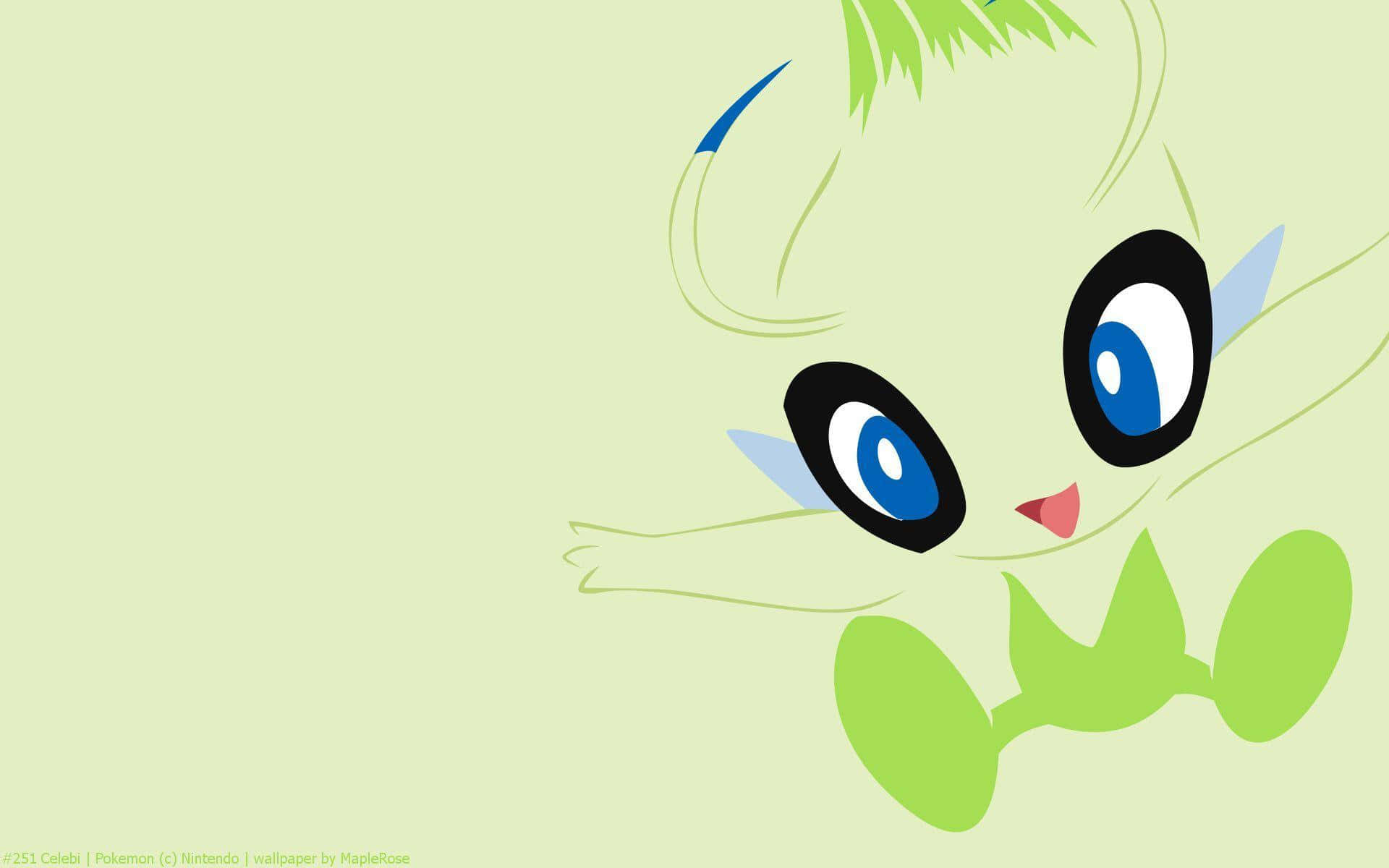 Celebi Pokémon Vector Kunst Achtergrond