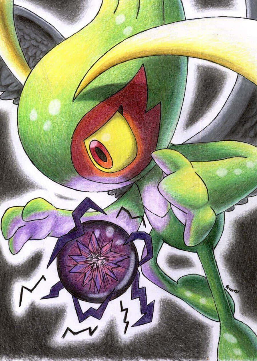 Celebi En Tijdreis Kunstwerk Achtergrond