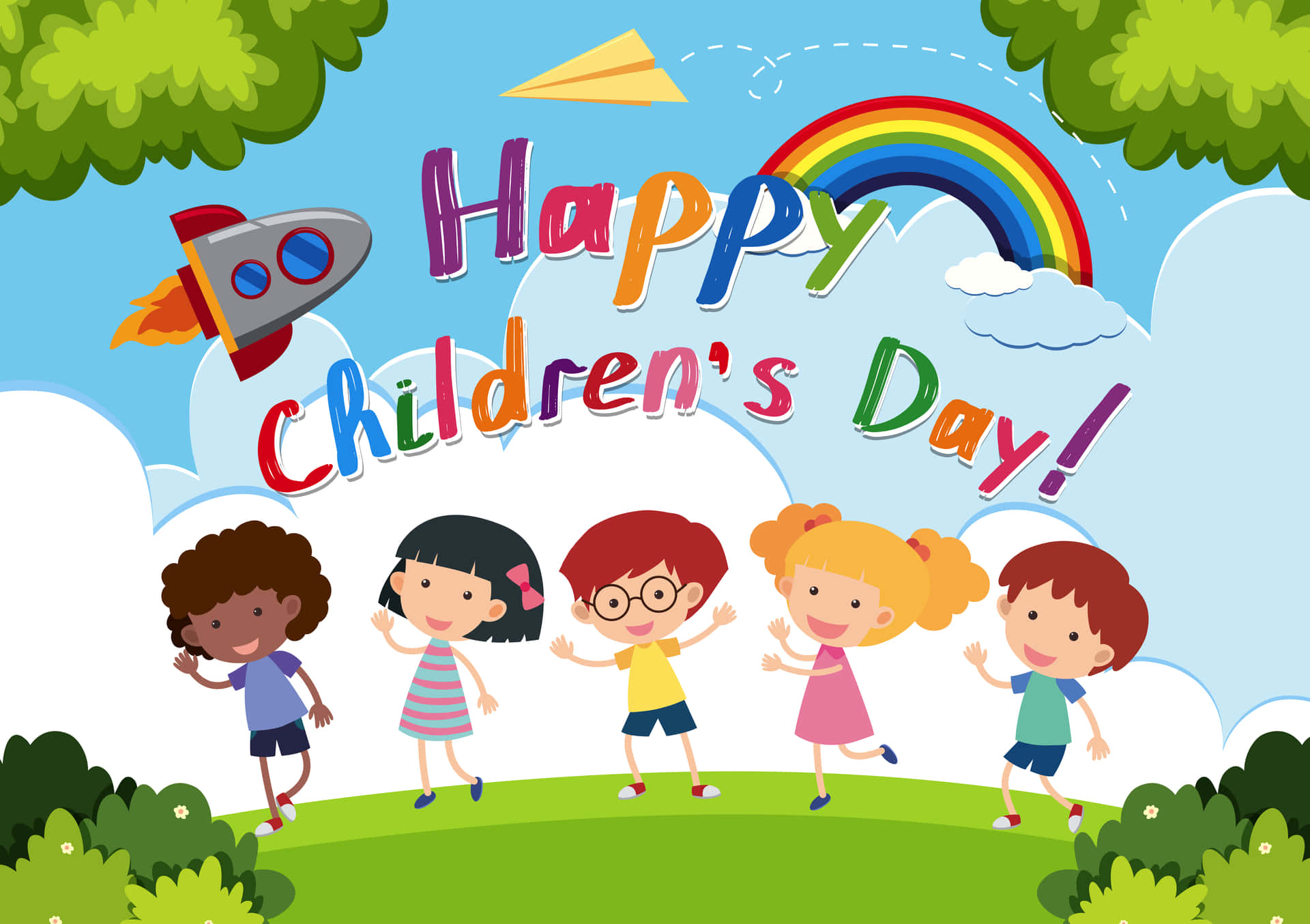 Celebrating Joy And Innocence On Children's Day Wallpaper