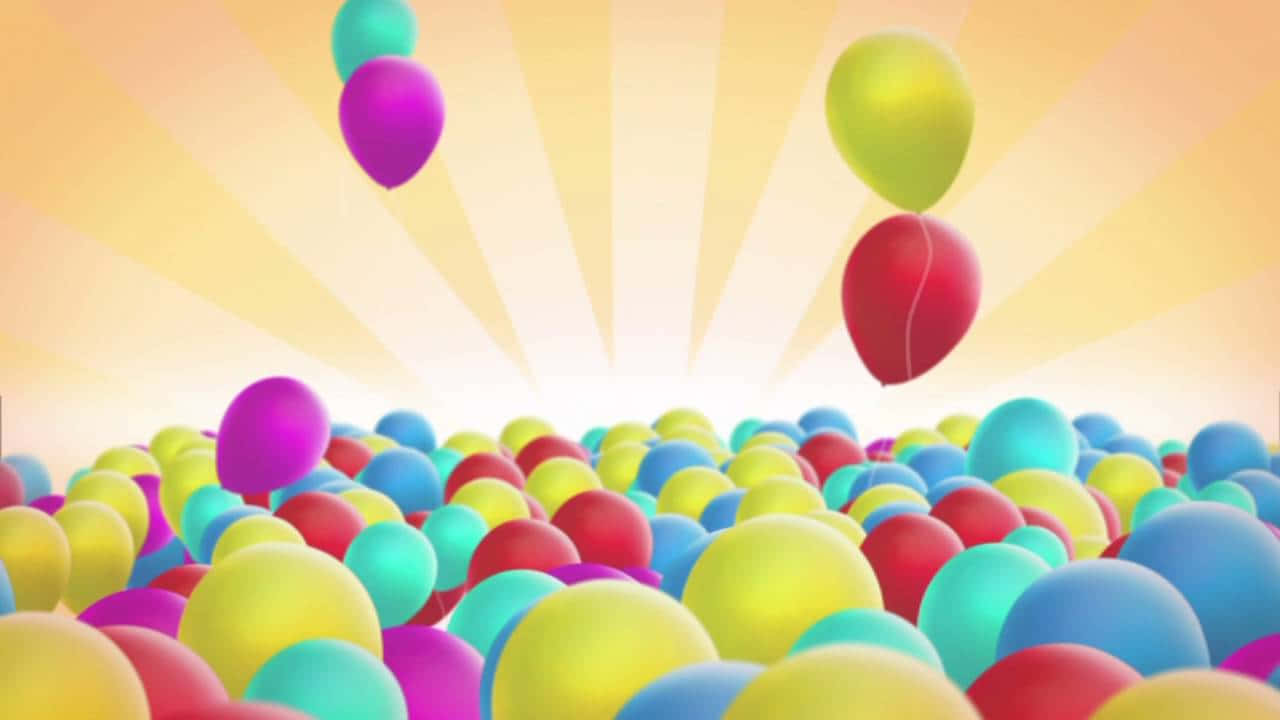 Farverigeballoner Flyvende I Luften