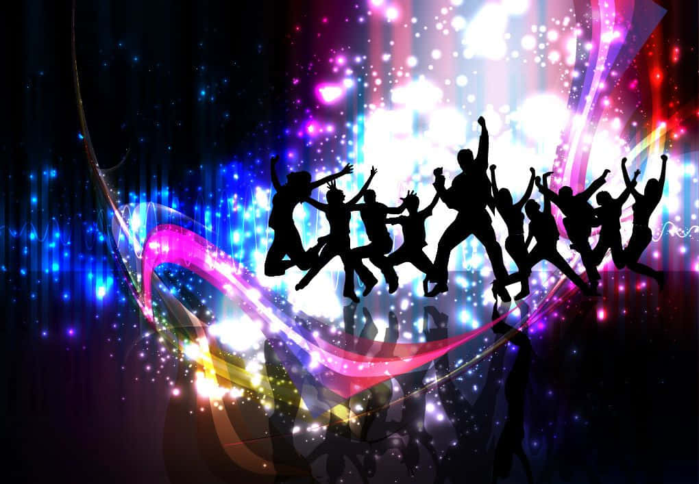 A Colorful Background With People Dancing