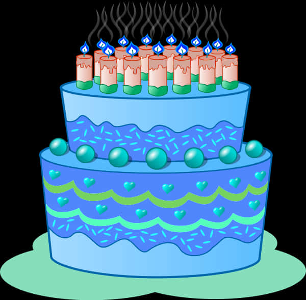 Celebratory Birthday Cake Illustration PNG