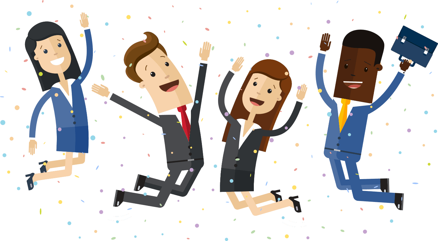 Celebratory Business Team Jump PNG