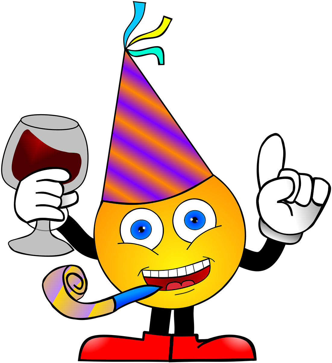Celebratory Cartoon Character New Year Hat PNG