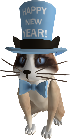 Celebratory Catwith New Year Hat PNG