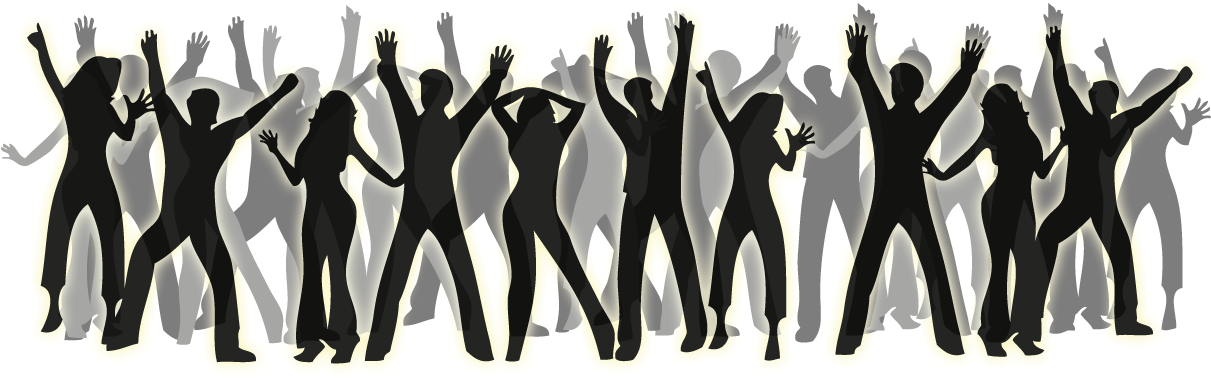 Celebratory Crowd Silhouette PNG