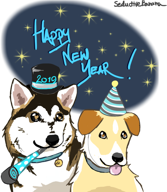 Celebratory Dogs New Year2019 PNG