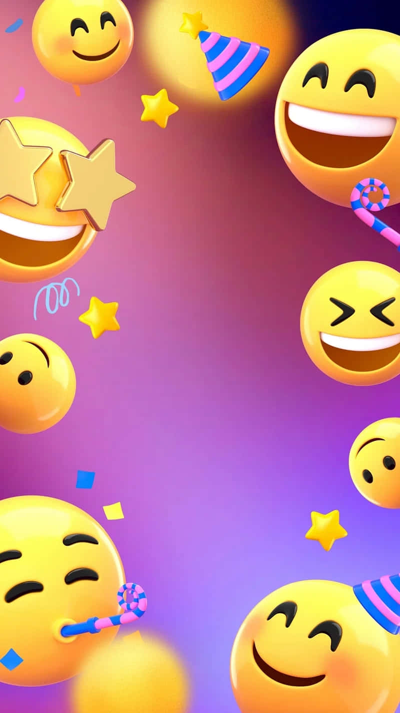 Celebratory Emoji Party Background Wallpaper