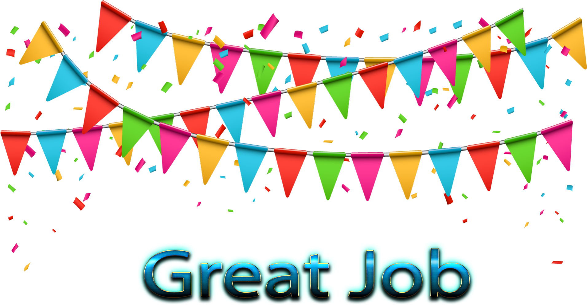 Celebratory Great Job Banner PNG